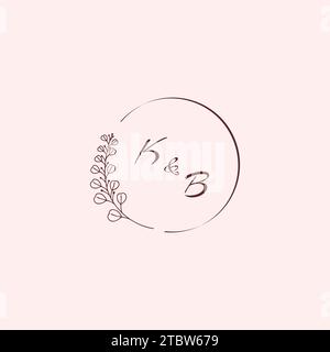 BK wedding logo letters in high quality professional design that will print well across any print media Stock Vector