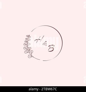 BH wedding logo letters in high quality professional design that will print well across any print media Stock Vector