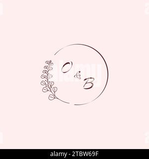 BO wedding logo letters in high quality professional design that will print well across any print media Stock Vector