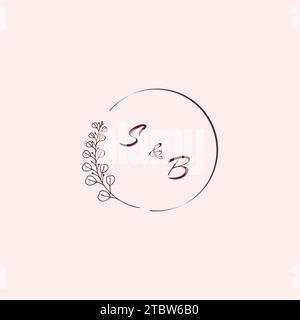 BS wedding logo letters in high quality professional design that will print well across any print media Stock Vector