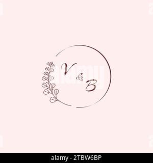 BV wedding logo letters in high quality professional design that will print well across any print media Stock Vector
