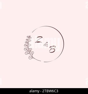 BZ wedding logo letters in high quality professional design that will print well across any print media Stock Vector