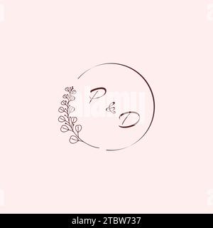 DP wedding logo letters in high quality professional design that will print well across any print media Stock Vector