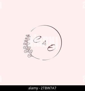 EC wedding logo letters in high quality professional design that will print well across any print media Stock Vector