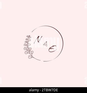 EN wedding logo letters in high quality professional design that will print well across any print media Stock Vector