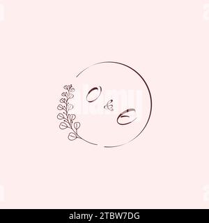 EO wedding logo letters in high quality professional design that will print well across any print media Stock Vector
