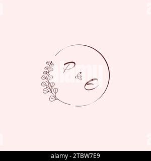 EP wedding logo letters in high quality professional design that will print well across any print media Stock Vector