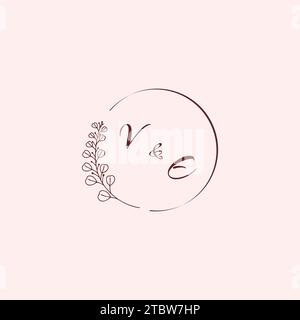 EV wedding logo letters in high quality professional design that will print well across any print media Stock Vector