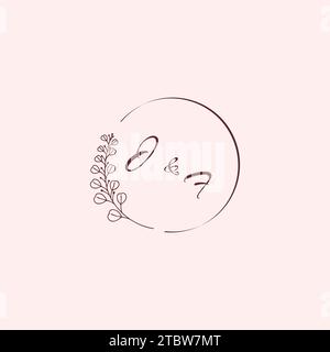 FJ wedding logo letters in high quality professional design that will print well across any print media Stock Vector