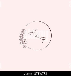 FH wedding logo letters in high quality professional design that will print well across any print media Stock Vector