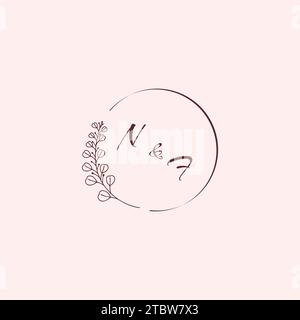 FN wedding logo letters in high quality professional design that will print well across any print media Stock Vector