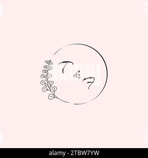 FT wedding logo letters in high quality professional design that will print well across any print media Stock Vector