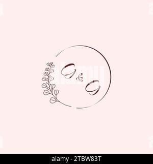 GG wedding logo letters in high quality professional design that will print well across any print media Stock Vector