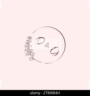 GD wedding logo letters in high quality professional design that will print well across any print media Stock Vector