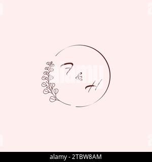HF wedding logo letters in high quality professional design that will print well across any print media Stock Vector