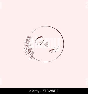 HG wedding logo letters in high quality professional design that will print well across any print media Stock Vector