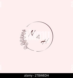 HN wedding logo letters in high quality professional design that will print well across any print media Stock Vector