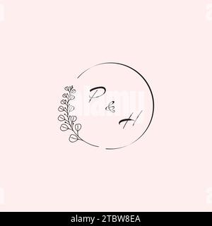 HP wedding logo letters in high quality professional design that will print well across any print media Stock Vector