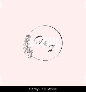 IG wedding logo letters in high quality professional design that will print well across any print media Stock Vector