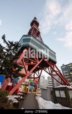 Sapporo Hokkaido, Japan - 25 February 2019 Beautiful architecture building of Sapporo Tv in Sapporo city Hokkaido Japan in snow winter season Stock Photo