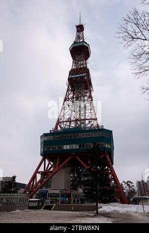 Sapporo Hokkaido, Japan - 25 February 2019 Beautiful architecture building of Sapporo Tv in Sapporo city Hokkaido Japan in snow winter season Stock Photo