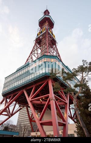 Sapporo Hokkaido, Japan - 25 February 2019 Beautiful architecture building of Sapporo Tv in Sapporo city Hokkaido Japan in snow winter season Stock Photo