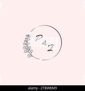IP wedding logo letters in high quality professional design that will print well across any print media Stock Vector