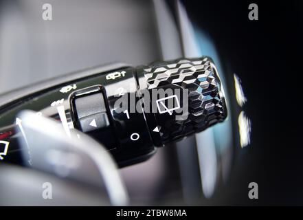 Car Wipers Control Closeup. Cars Interiors detail Stock Photo