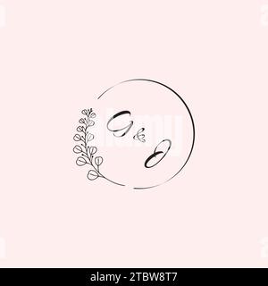 JG wedding logo letters in high quality professional design that will print well across any print media Stock Vector