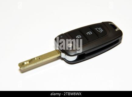 Pop-up car key with remote central locking Stock Photo