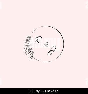 JR wedding logo letters in high quality professional design that will print well across any print media Stock Vector