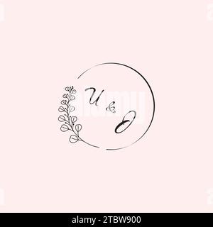 JU wedding logo letters in high quality professional design that will print well across any print media Stock Vector