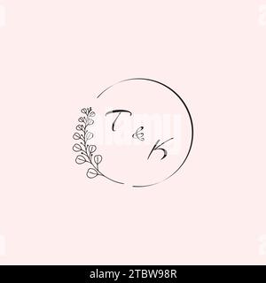 KT wedding logo letters in high quality professional design that will print well across any print media Stock Vector