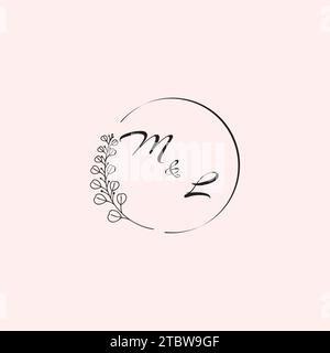 LM wedding logo letters in high quality professional design that will print well across any print media Stock Vector