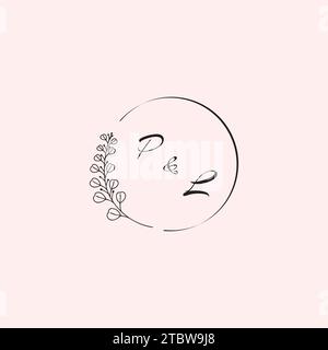 LP wedding logo letters in high quality professional design that will print well across any print media Stock Vector