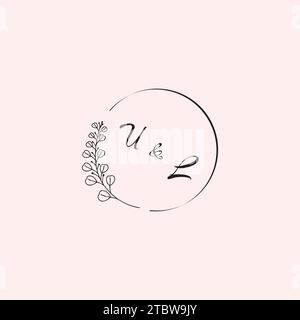 LU wedding logo letters in high quality professional design that will print well across any print media Stock Vector