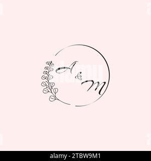 MA wedding logo letters in high quality professional design that will print well across any print media Stock Vector