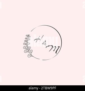 MH wedding logo letters in high quality professional design that will print well across any print media Stock Vector