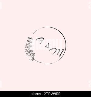 MF wedding logo letters in high quality professional design that will print well across any print media Stock Vector