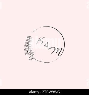 MK wedding logo letters in high quality professional design that will print well across any print media Stock Vector