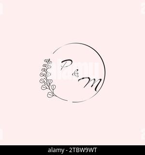 MP wedding logo letters in high quality professional design that will print well across any print media Stock Vector