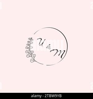 MU wedding logo letters in high quality professional design that will print well across any print media Stock Vector