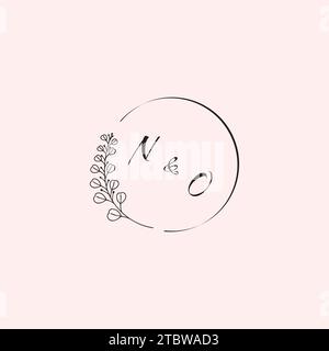 ON wedding logo letters in high quality professional design that will print well across any print media Stock Vector