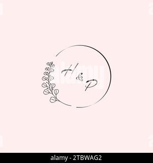 PH wedding logo letters in high quality professional design that will print well across any print media Stock Vector