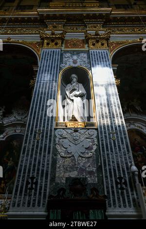 Genoa, Italy - Jul 29, 2022: Baroque church Chiesa dei Santi Vittore e Carlo. Stock Photo