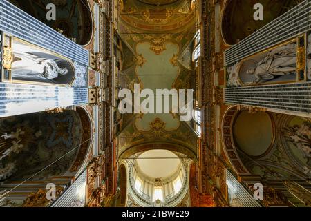 Genoa, Italy - Jul 29, 2022: Baroque church Chiesa dei Santi Vittore e Carlo. Stock Photo