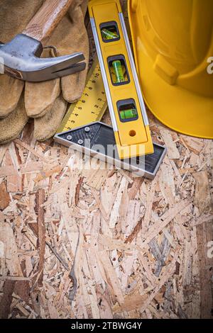 Claw Ruler Square ruler construction level claw hammer hard hat leather gloves ...