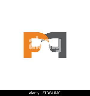 letter fm linked colorful simple logo vector Stock Vector