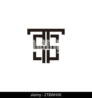 letter ts square stripes geometric logo vector Stock Vector