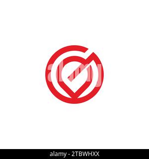 letter g pin location simple geometric logo vector Stock Vector